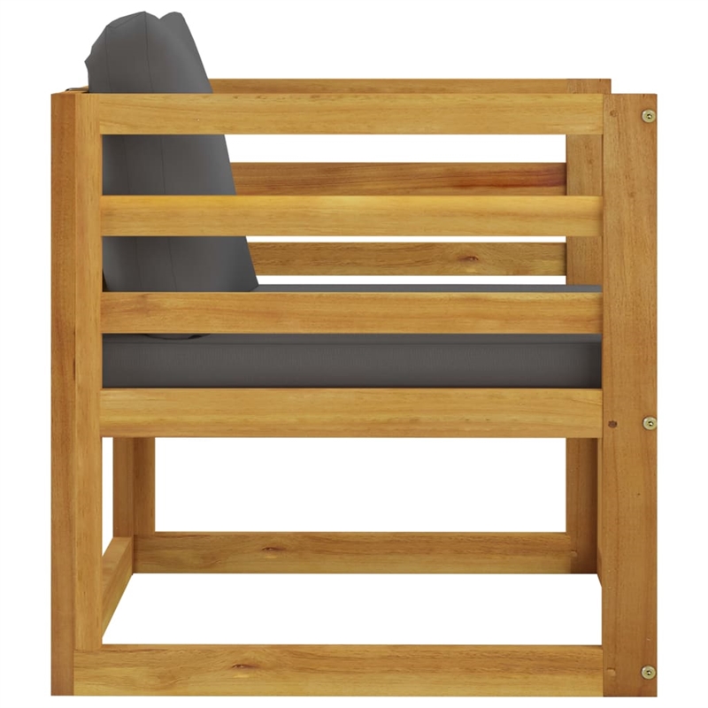 vidaXL 7 Piece Solid Acacia Wood Garden Lounge Set in Gray/Brown