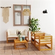 vidaXL 5 Piece Solid Acacia Wood Garden Lounge Set in Cream