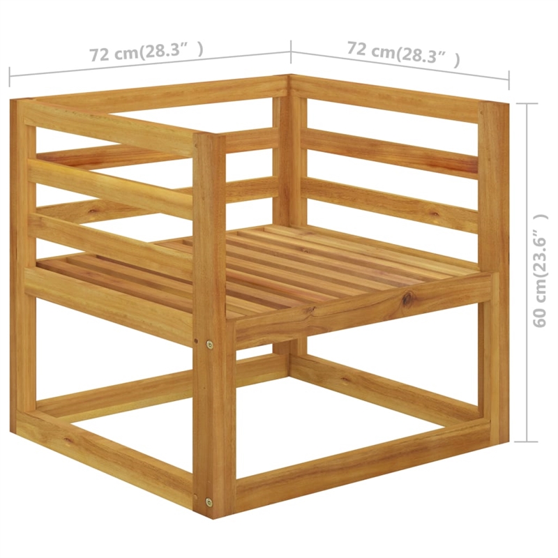 vidaXL 5 Piece Solid Acacia Wood Garden Lounge Set in Cream
