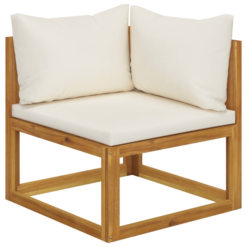 vidaXL 5 Piece Solid Acacia Wood Garden Lounge Set in Cream