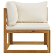 vidaXL 5 Piece Solid Acacia Wood Garden Lounge Set in Cream