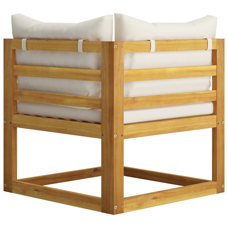 vidaXL 5 Piece Solid Acacia Wood Garden Lounge Set in Cream