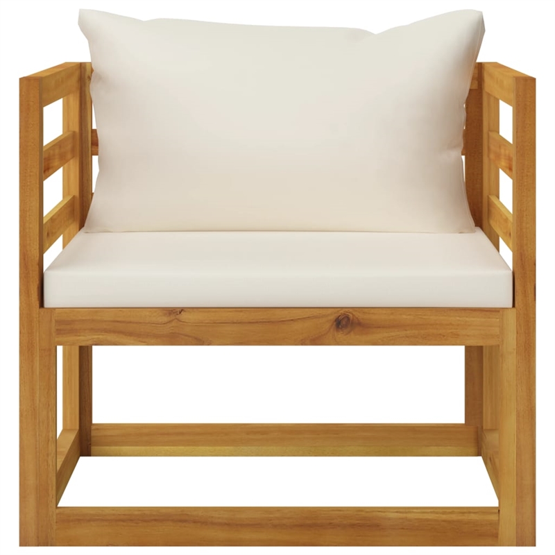 vidaXL 5 Piece Solid Acacia Wood Garden Lounge Set in Cream