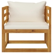 vidaXL 5 Piece Solid Acacia Wood Garden Lounge Set in Cream