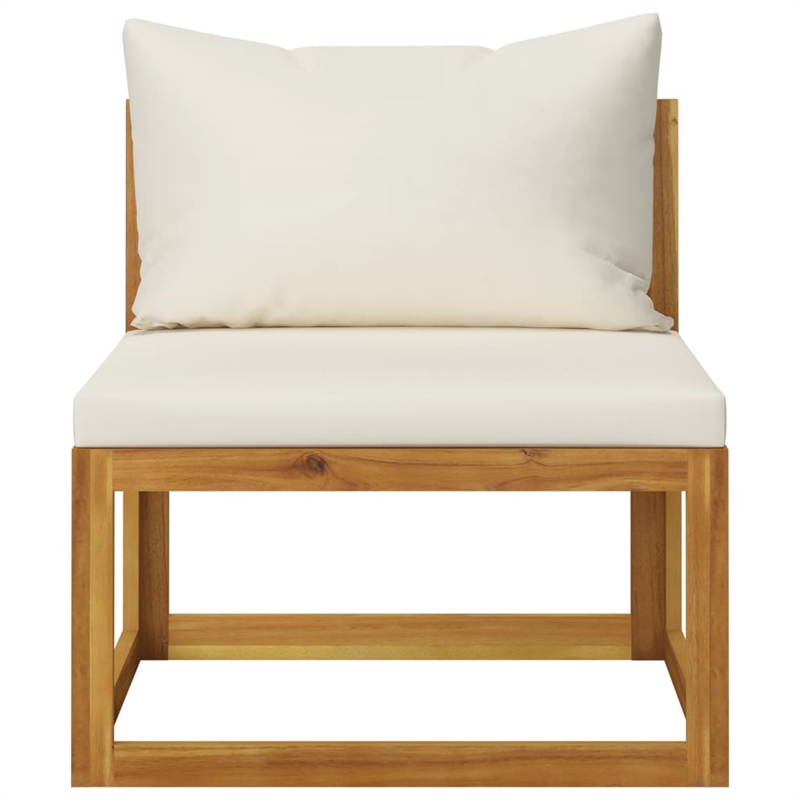 vidaXL 8 Piece Solid Acacia Wood Garden Lounge Set in Cream