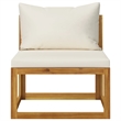 vidaXL 8 Piece Solid Acacia Wood Garden Lounge Set in Cream