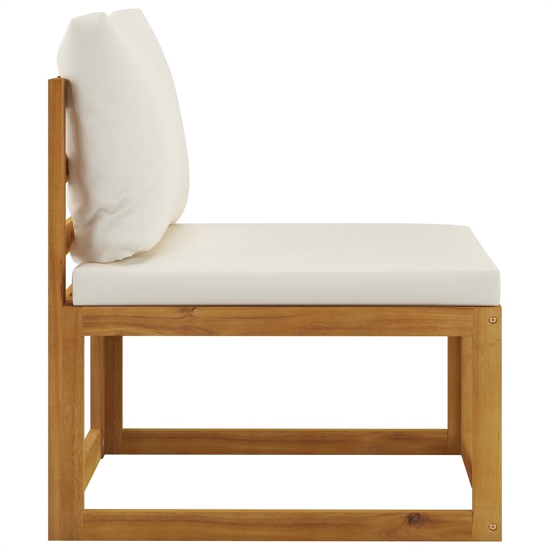 vidaXL 8 Piece Solid Acacia Wood Garden Lounge Set in Cream