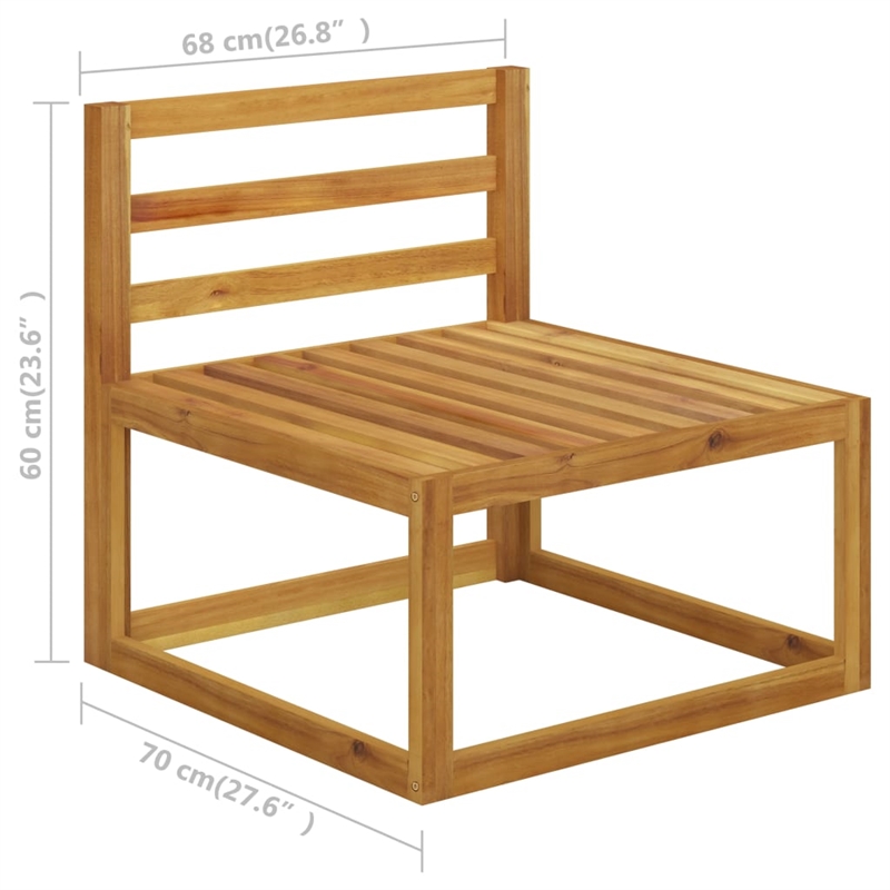vidaXL 8 Piece Solid Acacia Wood Garden Lounge Set in Cream