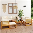 vidaXL 10 Piece Solid Acacia Wood Garden Lounge Set in Cream/Natural
