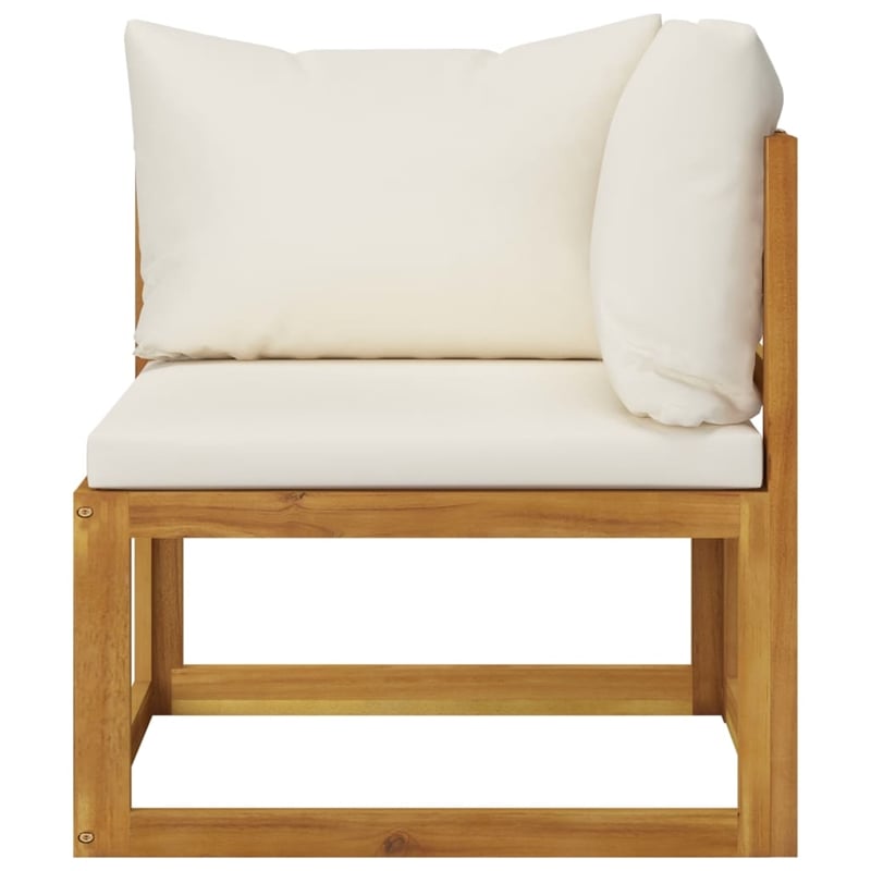 vidaXL 10 Piece Solid Acacia Wood Garden Lounge Set in Cream/Natural