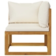vidaXL 11 Piece Solid Acacia Wood Garden Lounge Set in Cream