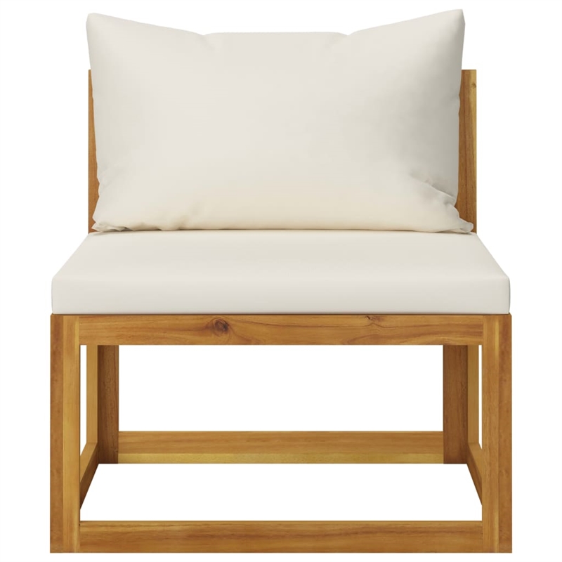 vidaXL 12 Piece Solid Acacia Wood Garden Lounge Set in Cream