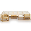 vidaXL 12 Piece Solid Acacia Wood Garden Lounge Set in Cream