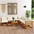 vidaXL 9 Piece Solid Acacia Wood Garden Lounge Set in Cream