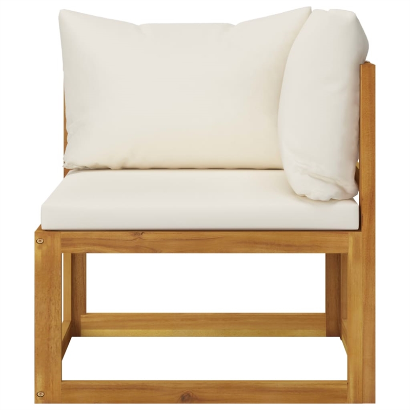 vidaXL 9 Piece Solid Acacia Wood Garden Lounge Set in Cream
