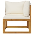 vidaXL 9 Piece Solid Acacia Wood Garden Lounge Set in Cream