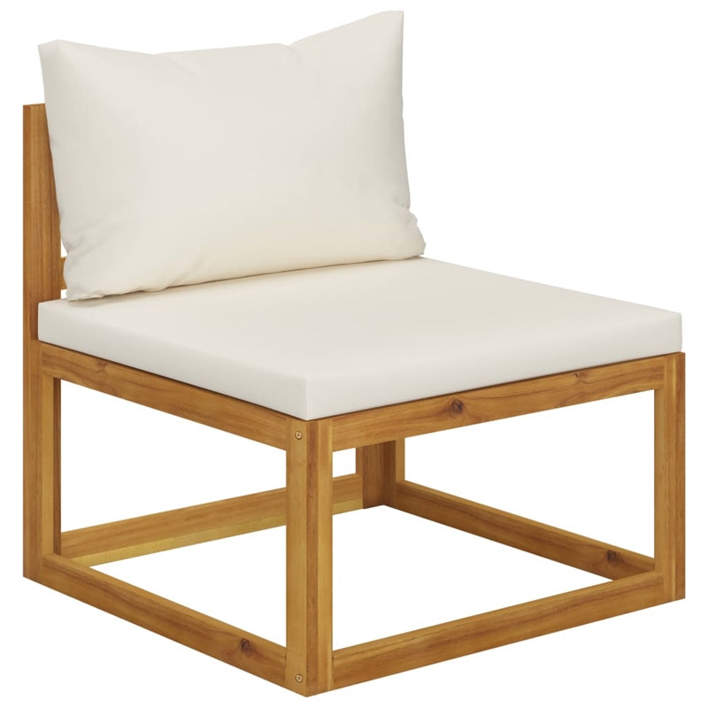 vidaXL 9 Piece Solid Acacia Wood Garden Lounge Set in Cream