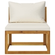 vidaXL 9 Piece Solid Acacia Wood Garden Lounge Set in Cream