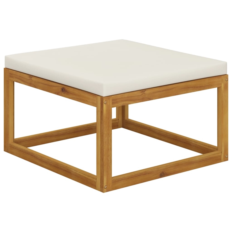 vidaXL 9 Piece Solid Acacia Wood Garden Lounge Set in Cream