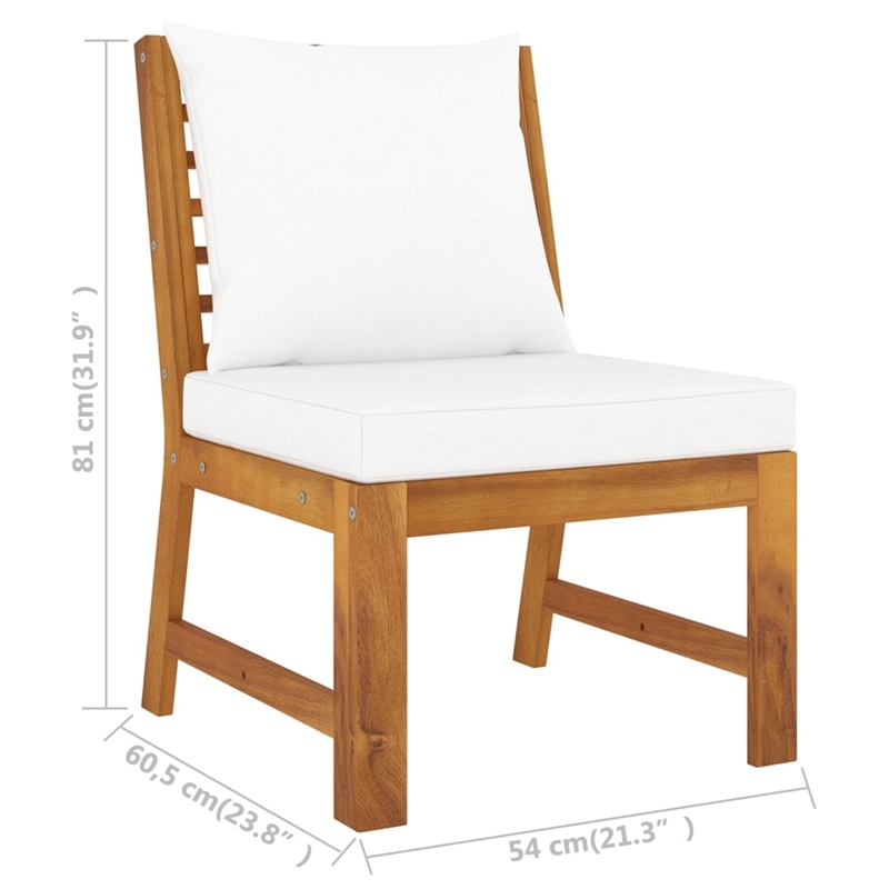 vidaXL 4 Piece Solid Acacia Wood Furniture Set in Cream