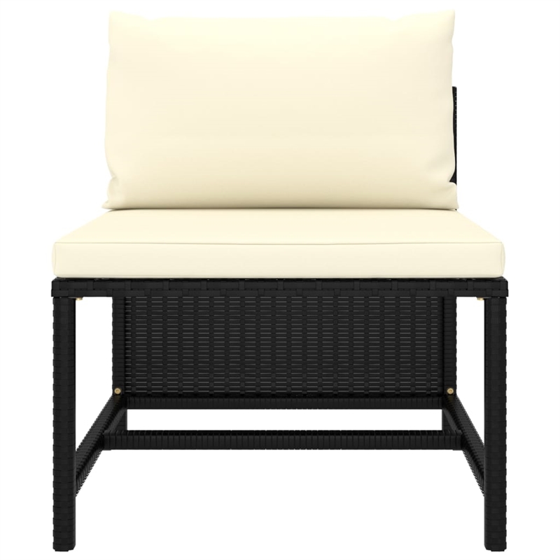 vidaXL 7 Piece Garden Lounge Set in Black/White/Cream