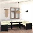 vidaXL 10 Piece Steel Garden Lounge Set in Black/White/Cream