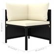 vidaXL 10 Piece Steel Garden Lounge Set in Black/White/Cream