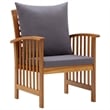 vidaXL 5 Piece Solid Acacia Wood Garden Lounge Set in Gray/Natural