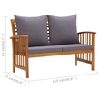vidaXL 5 Piece Solid Acacia Wood Garden Lounge Set in Gray/Natural