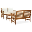 vidaXL Solid Acacia Wood Large Garden Lounge Set in White/Cream/Natural