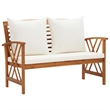 vidaXL Solid Acacia Wood Large Garden Lounge Set in White/Cream/Natural