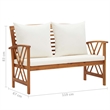 vidaXL Solid Acacia Wood Large Garden Lounge Set in White/Cream/Natural