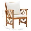 vidaXL 5 Piece Solid Acacia Wood Garden Lounge Set in White/Cream/Natural
