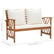 vidaXL 5 Piece Solid Acacia Wood Garden Lounge Set in White/Cream/Natural
