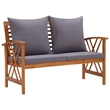 vidaXL 4 Piece Solid Acacia Wood Medium Garden Lounge Set in Gray/Natural
