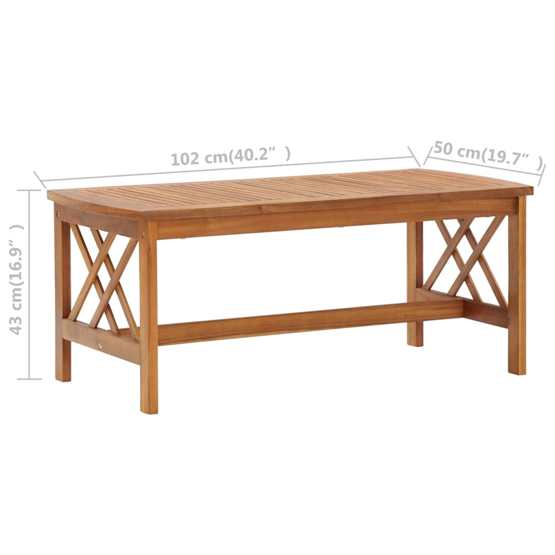 vidaXL 4 Piece Solid Acacia Wood Medium Garden Lounge Set in Gray/Natural