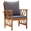 vidaXL 5 Piece Solid Acacia Wood Garden Lounge Set in Gray/Natural