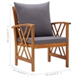 vidaXL 5 Piece Solid Acacia Wood Garden Lounge Set in Gray/Natural