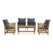 vidaXL 5 Piece Solid Acacia Wood Garden Lounge Set in Gray/Natural