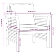 vidaXL 4 Piece Solid Acacia Wood Garden Lounge Set in White/Cream/Natural