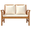 vidaXL 4 Piece Solid Acacia Wood Garden Lounge Set in White/Cream/Natural