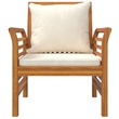 vidaXL 4 Piece Solid Acacia Wood Garden Lounge Set in White/Cream/Natural