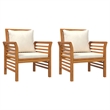 vidaXL 4 Piece Solid Acacia Wood Garden Lounge Set in White/Cream/Natural