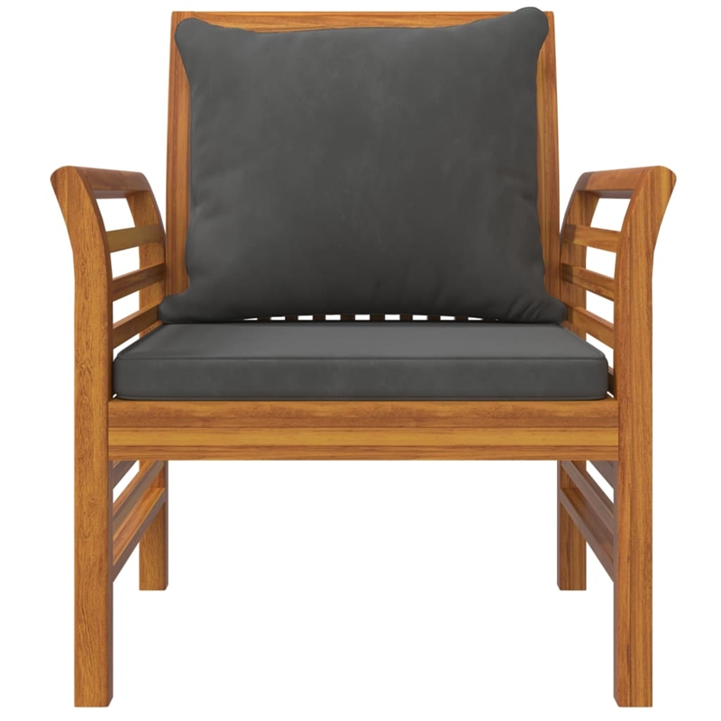 vidaXL 5 Piece Solid Acacia Wood Garden Lounge Set in Gray