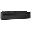 vidaXL 9 Piece Poly Rattan Garden Lounge Set in Black