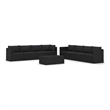 vidaXL 9 Piece Poly Rattan Garden Lounge Set in Black