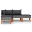 vidaXL 4 Piece Wood Garden Lounge Set in Gray/Anthracite