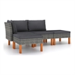 vidaXL 4 Piece Wood Garden Lounge Set in Gray/Anthracite