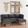 vidaXL 5 Piece Steel Garden Lounge Set in Gray/Anthracite