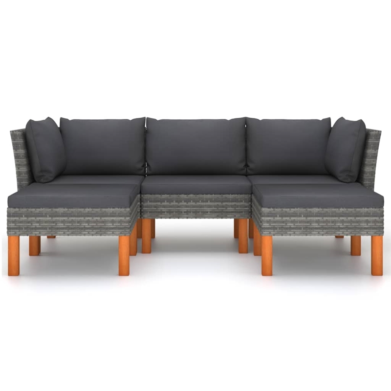 vidaXL 5 Piece Steel Garden Lounge Set in Gray/Anthracite